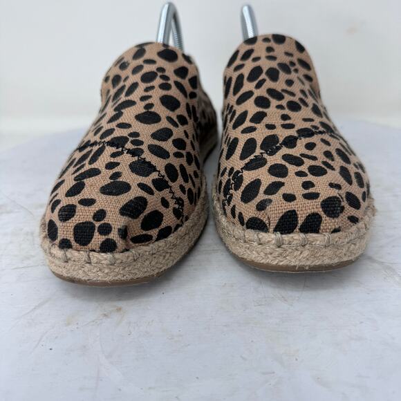 Toms X Clare V. Espadrille Flats Leopard Heritage Canvas Brown Womens Size 8.5 - Picture 4 of 8